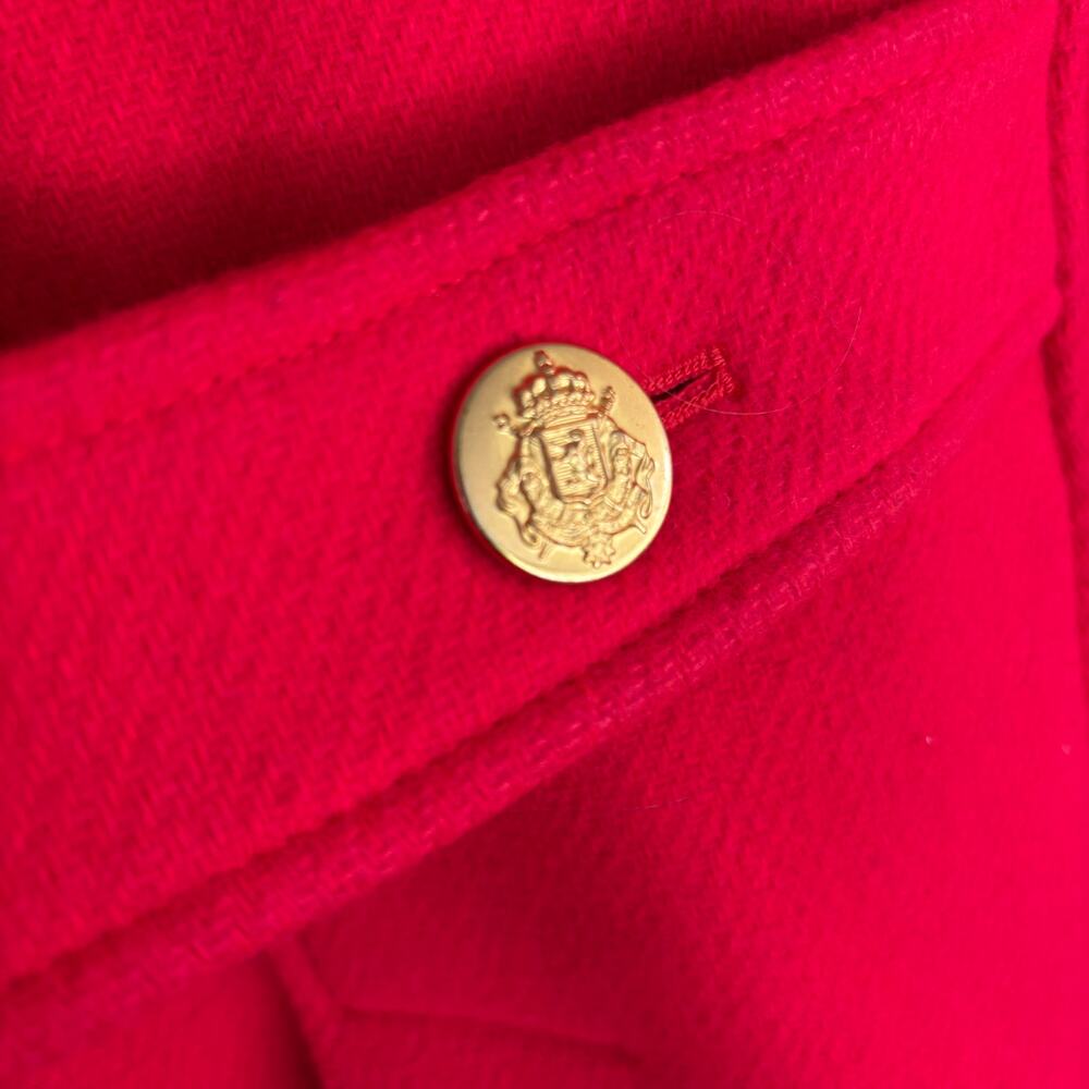 J Crew Majesty Stadium Cloth Peacoat 0 49360 Red Double Breasted Coat Wool - Picture 5 of 9